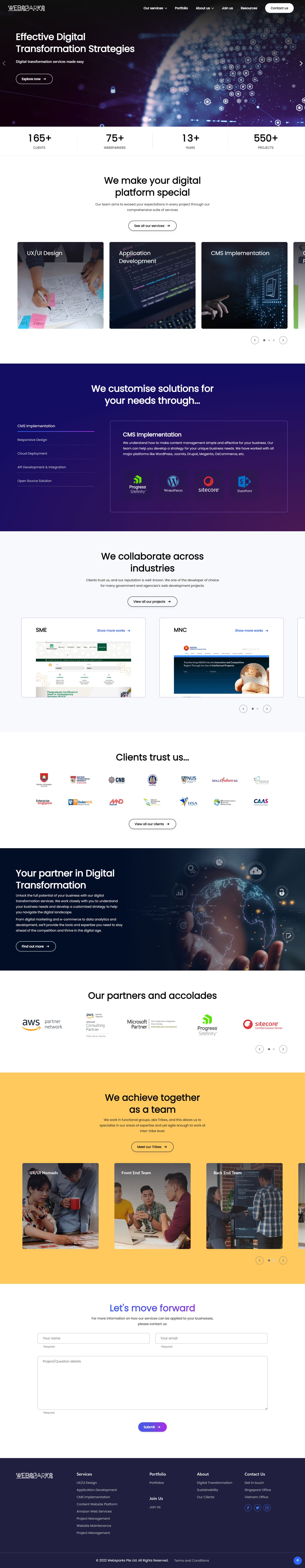 Project screenshot for Websparks